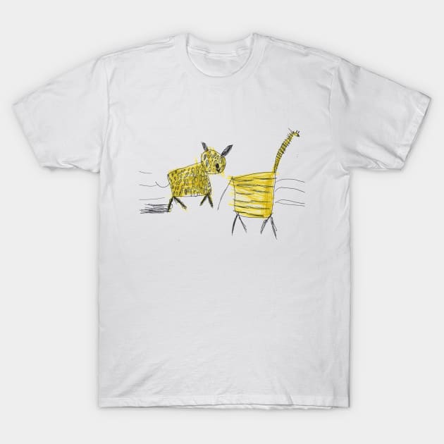 Cheetah and Giraffe T-Shirt by OMEGAFIRESTUDIOS